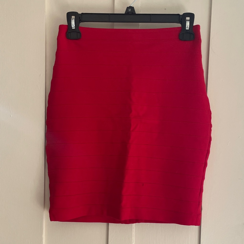 Express Bold Scarlet Pencil Skirt